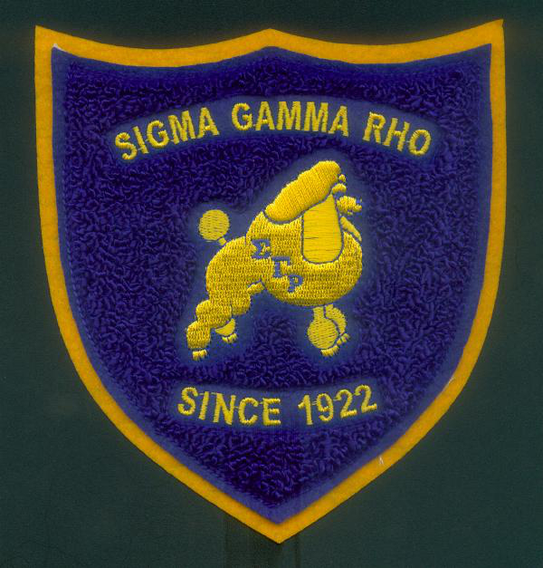 Sigma Gamma Rho Sorority Chenille Poodle Shield Patch